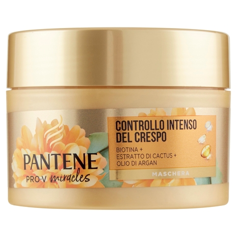 Pantene Maschera Capelli Miracles Controllo Intenso del Crespo con Biotina+Cactus+Olio Argan 160 ml